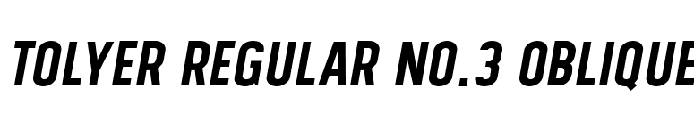 Tolyer Regular no.3 Oblique font preview
