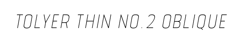 Tolyer Thin no.2 Oblique font preview