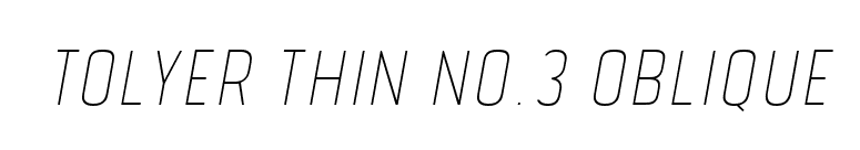 Tolyer Thin no.3 Oblique font preview