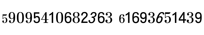 Topographische Zahlentafel font preview