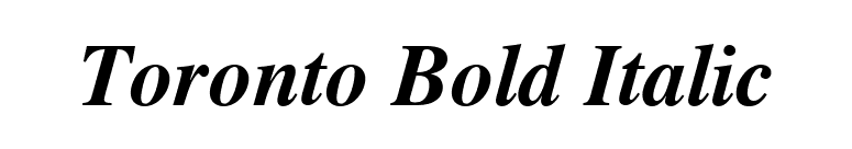 Toronto Bold Italic font preview