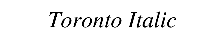 Toronto Italic font preview