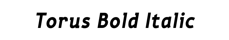 Torus Bold Italic font preview