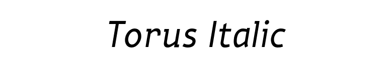 Torus Italic font preview