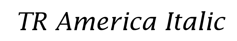 TR America Italic font preview
