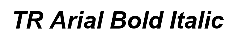 TR Arial Bold Italic font preview