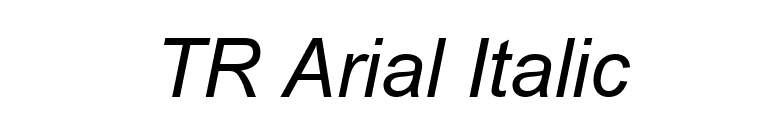 TR Arial Italic font preview