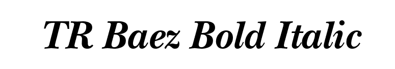 TR Baez Bold Italic font preview
