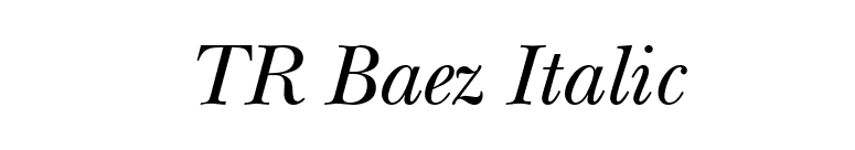 TR Baez Italic font preview
