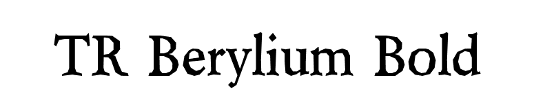 TR Berylium Bold font preview