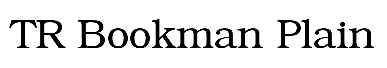 TR Bookman Plain font preview