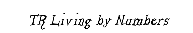 TR Living by Numbers font preview