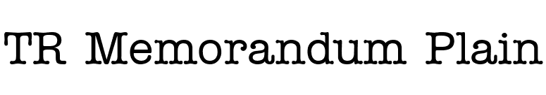 TR Memorandum Plain font preview