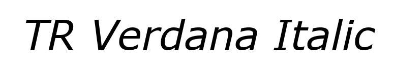TR Verdana Italic font preview