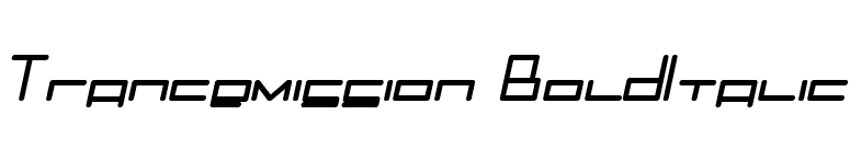 Trancemission BoldItalic font preview