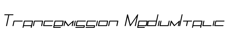 Trancemission MediumItalic font preview