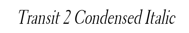 Transit 2 Condensed Italic font preview