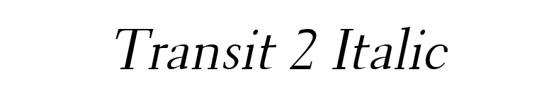 Transit 2 Italic font preview