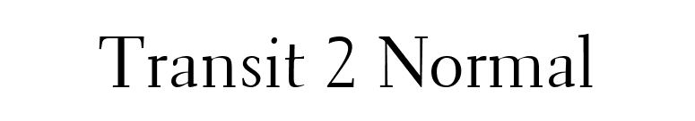 Transit 2 Normal font preview