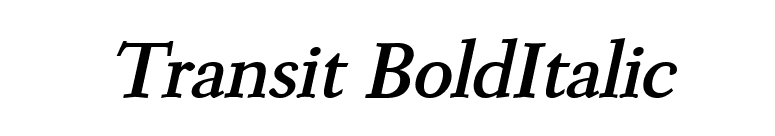 Transit BoldItalic font preview