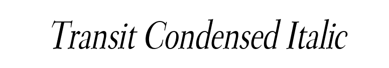 Transit Condensed Italic font preview