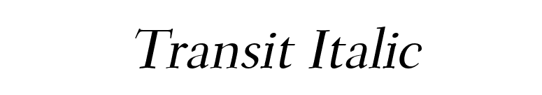 Transit Italic font preview