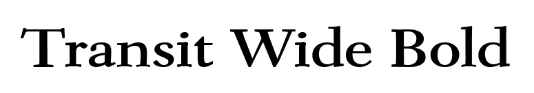 Transit Wide Bold font preview