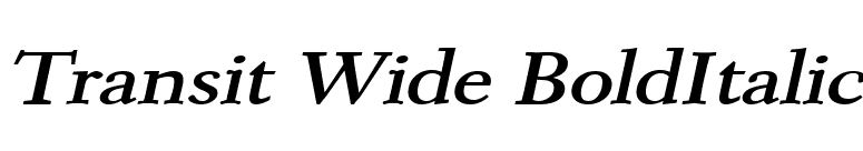 Transit Wide BoldItalic font preview
