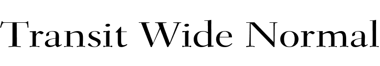 Transit Wide Normal font preview