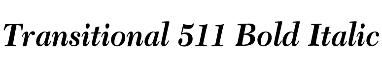 Transitional 511 Bold Italic font preview