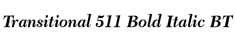 Transitional 511 Bold Italic BT font preview
