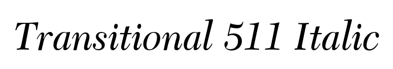 Transitional 511 Italic font preview