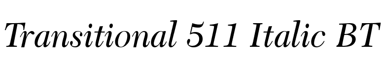 Transitional 511 Italic BT font preview