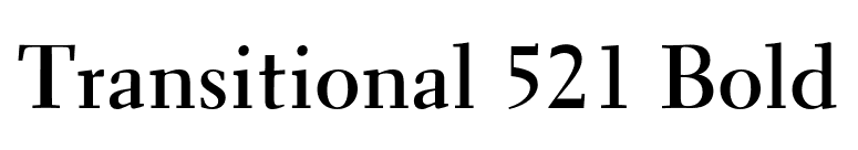 Transitional 521 Bold font preview