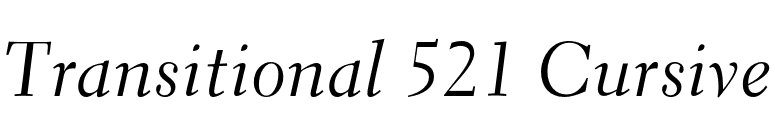 Transitional 521 Cursive font preview