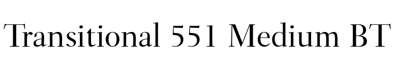 Transitional 551 Medium BT font preview
