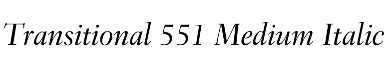 Transitional 551 Medium Italic font preview