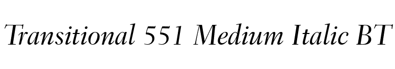 Transitional 551 Medium Italic BT font preview