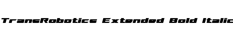 TransRobotics Extended Bold Italic font preview