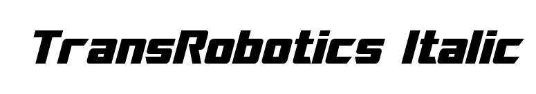 TransRobotics Italic font preview