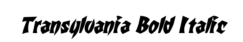 Transylvania Bold Italic font preview
