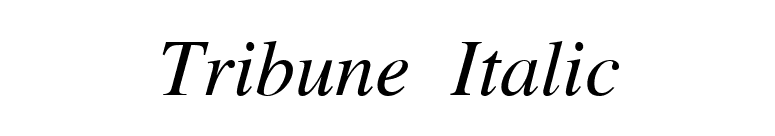 Tribune Italic font preview