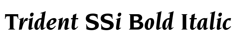Trident SSi Bold Italic font preview