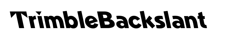 TrimbleBackslant font preview