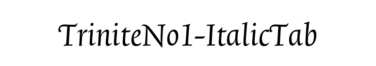 TriniteNo1-ItalicTab font preview