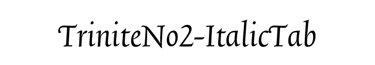 TriniteNo2-ItalicTab font preview