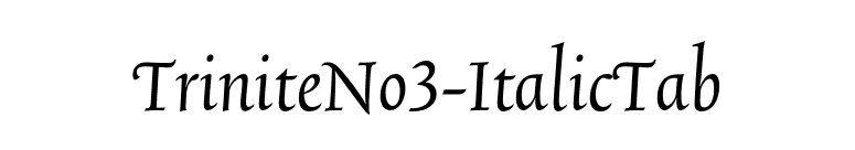 TriniteNo3-ItalicTab font preview