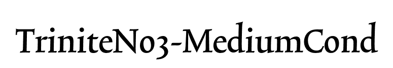 TriniteNo3-MediumCond font preview