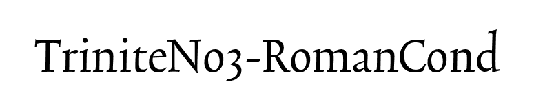 TriniteNo3-RomanCond font preview