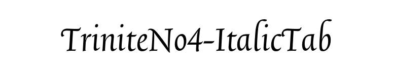 TriniteNo4-ItalicTab font preview